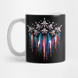 Fighter Jet Airplane American Flag 4th Of July 2024 Mug
